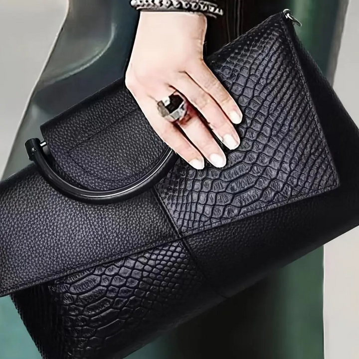 Crocodile-Embossed Luxury Bag