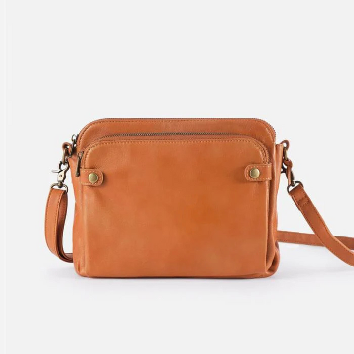 Three-Layer Leather Shoulder Bag