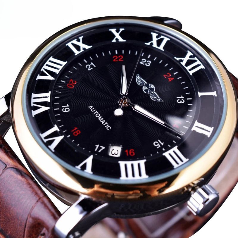 Fashion Luxury Leather Fully Automatic Mechanical Watch