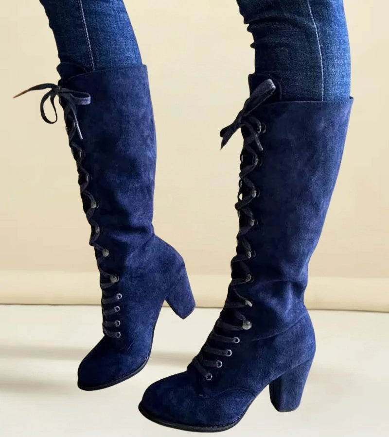 Amanda - Lace-Up High Heel Boots