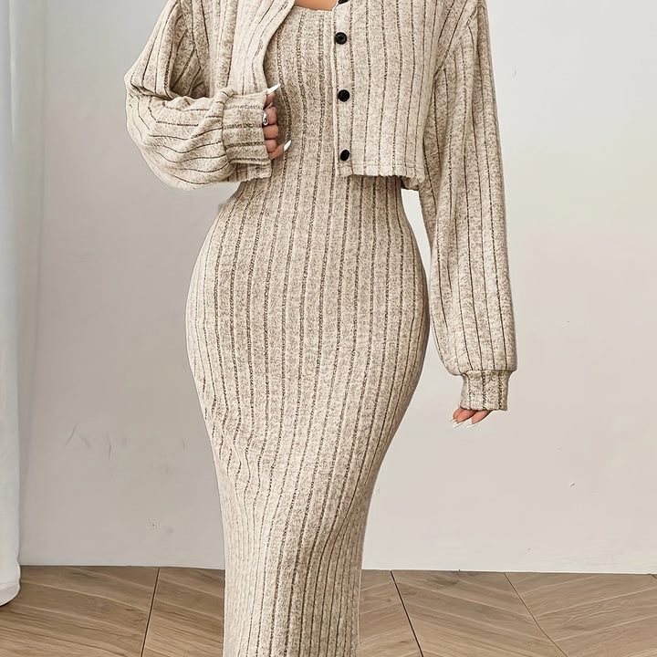Alexa | Elegante Long Sleeve Top and Jacket Set