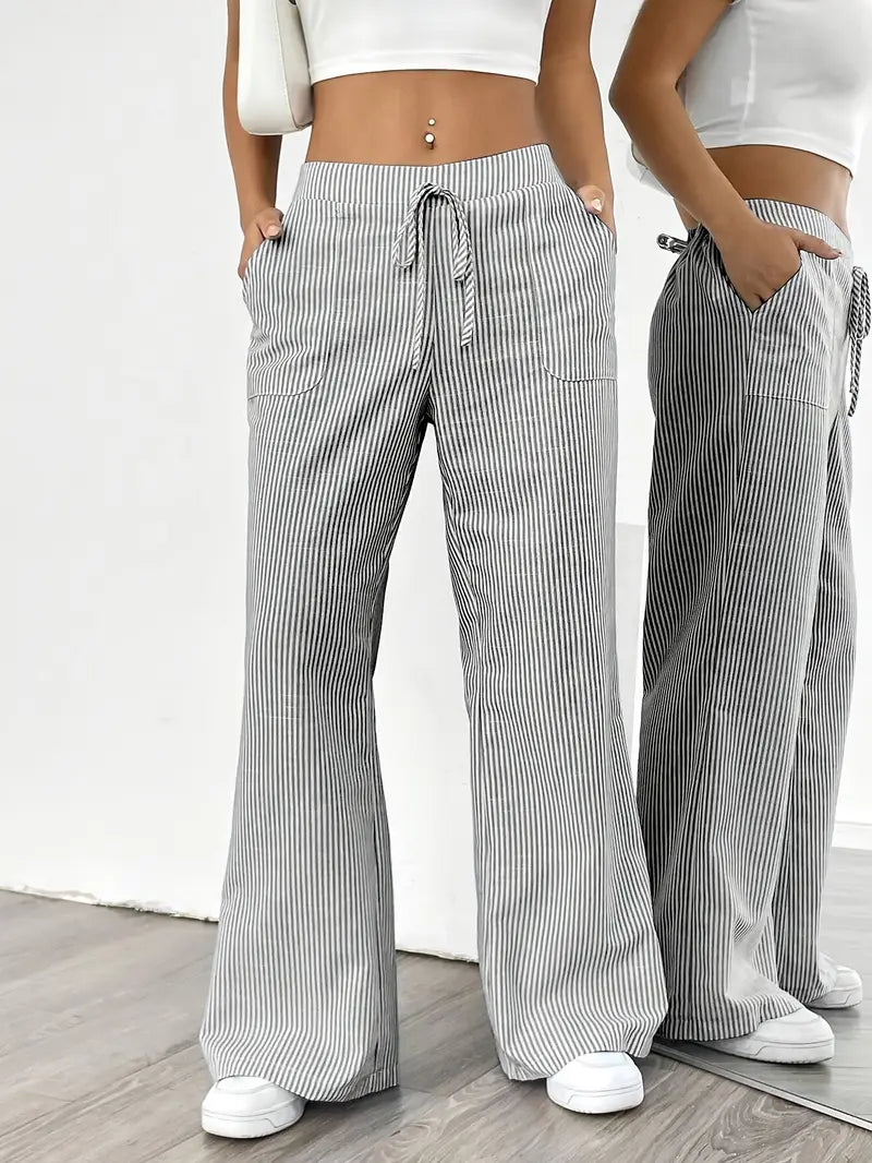 Alina | Elegant Striped Pant With Pockets