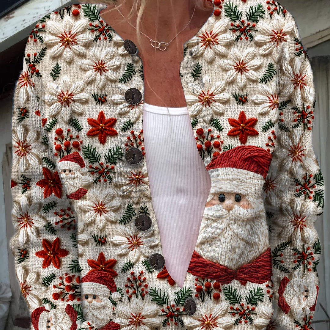 Leontine | Vintag Cute Santa Cardigan