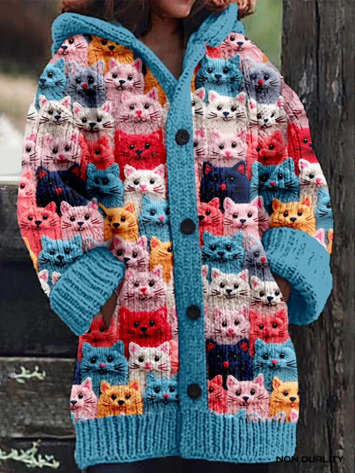 Caitlin - Colorful Knitted Cat Cardigan