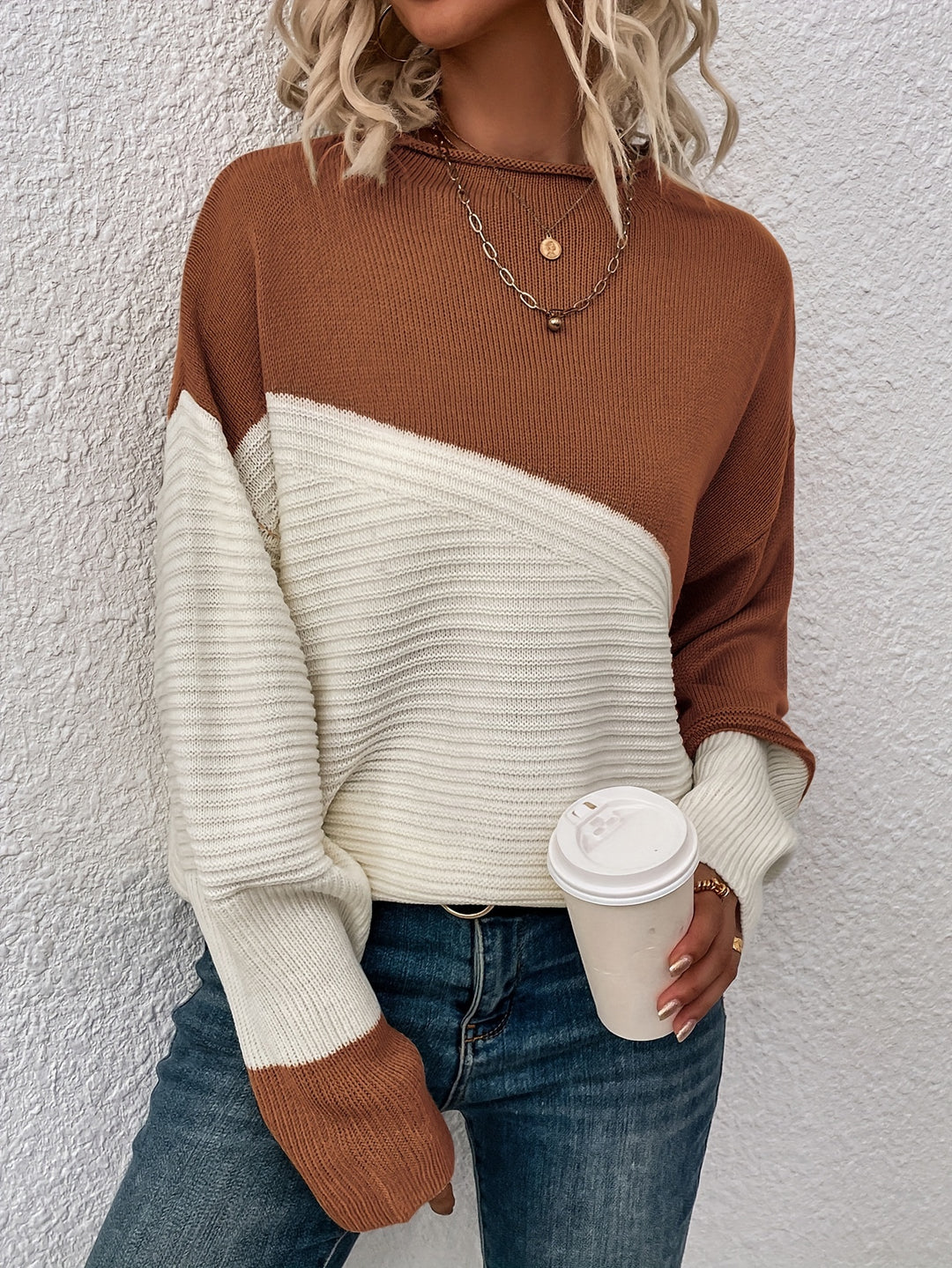 Sharice | Two Colord Drop Shoulder Sweater