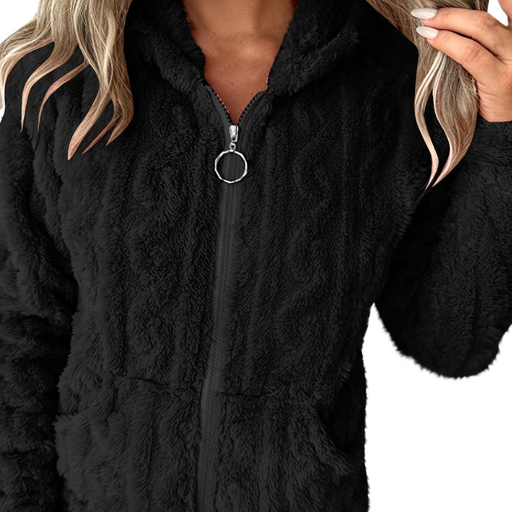 Tia | Fleece-Lined Hooded Zip-Up Sweatshirt