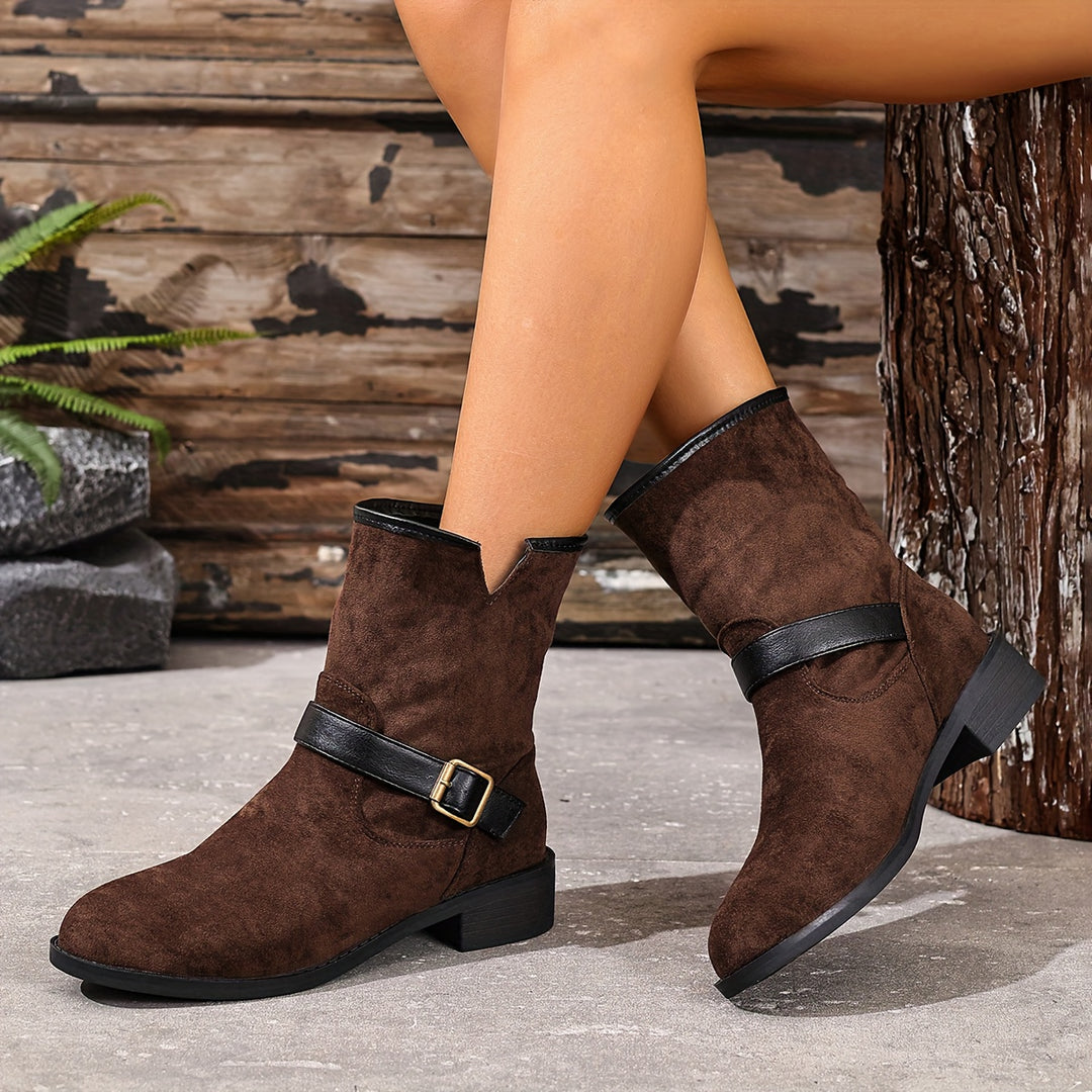 Fabienne - Adjustable Buckle Strap Ankle Boots