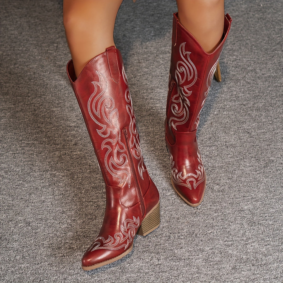Sharina - Slip-on Retro Cowboy Boots