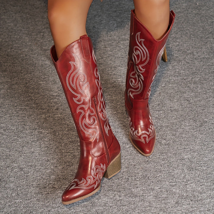 Sharina - Slip-on Retro Cowboy Boots