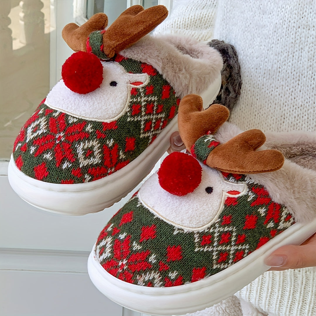 Ginny | Unisex Festive Reindeer Slippers