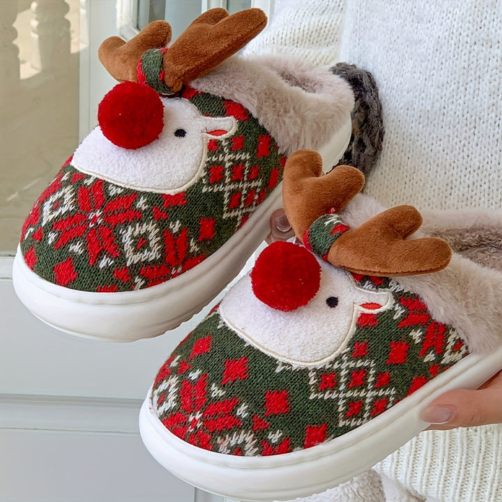 Ginny | Unisex Festive Reindeer Slippers