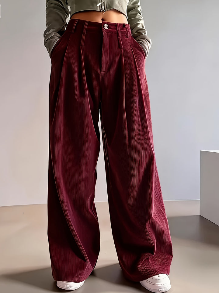 Sementha | Corduroy Pants with Button close