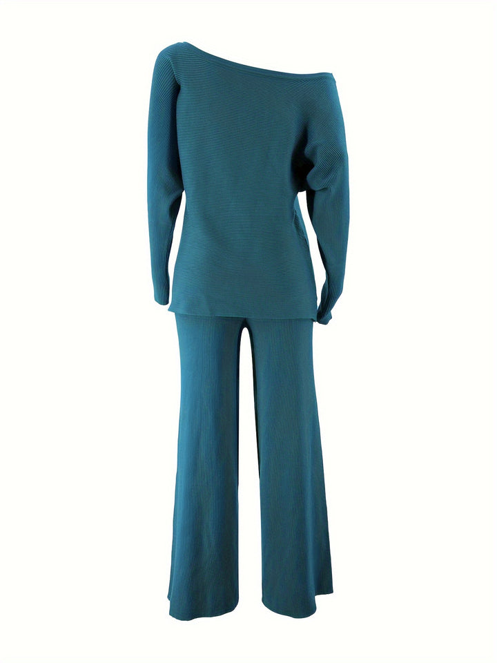 Chloe | Off-Shoulder Sweater Top with Pants Set
