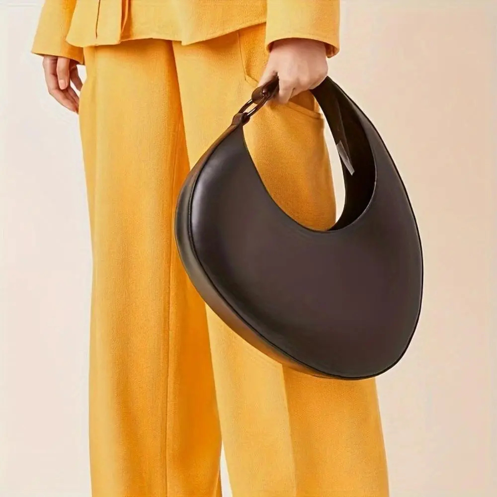 Sleek Solid Color Hobo Bag