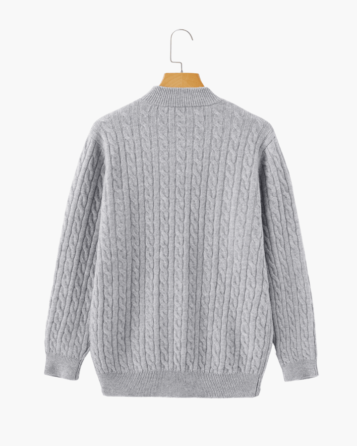 William - Cashmere Woven Half Zip Sweater