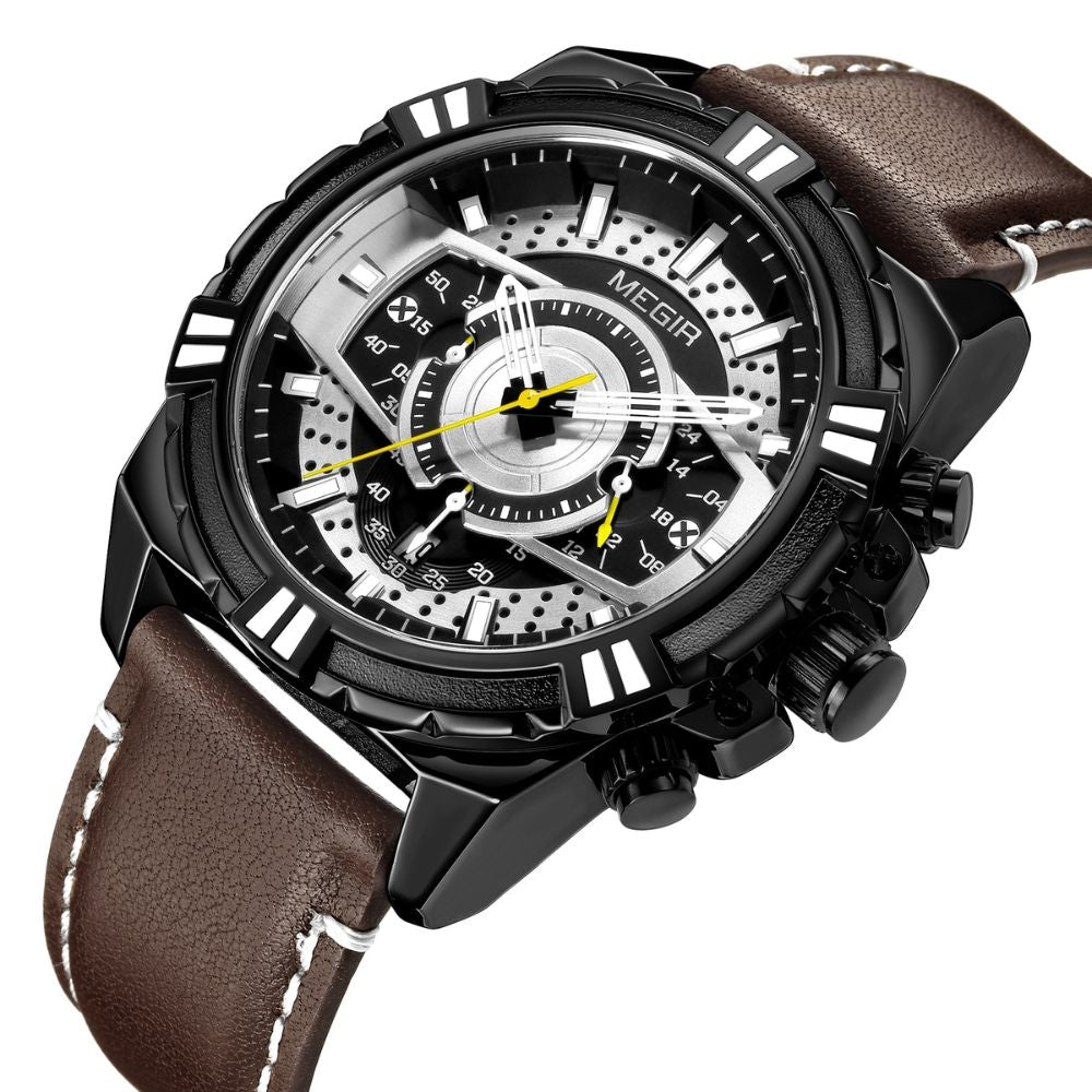 Luxurious Quartz Chronograph Military Sport Leather Watch