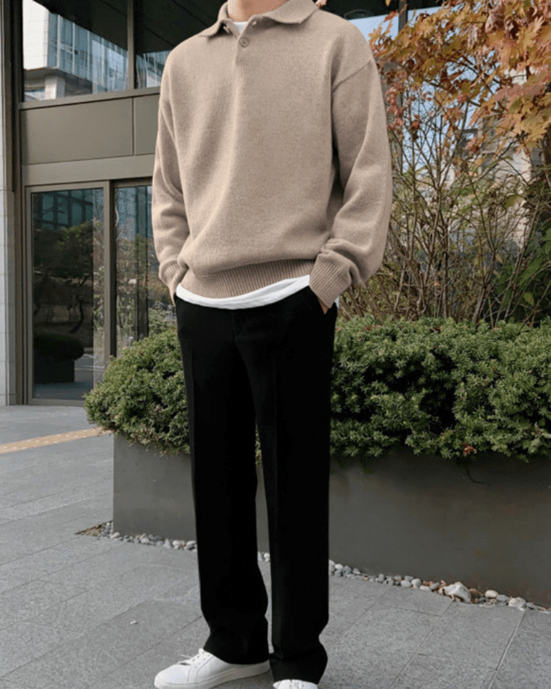 André - Woolen Button Half Zip