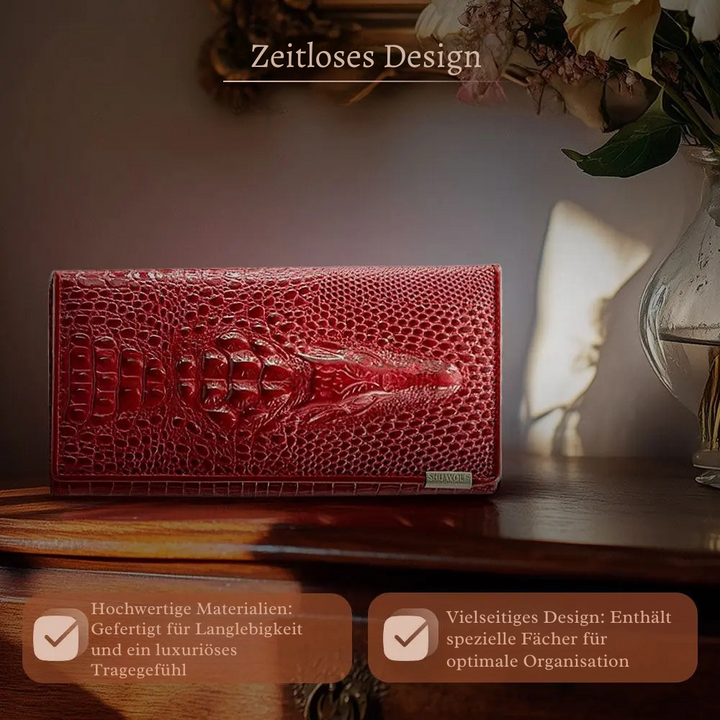 Elegant Crocodile-Embossed RFID Wallet