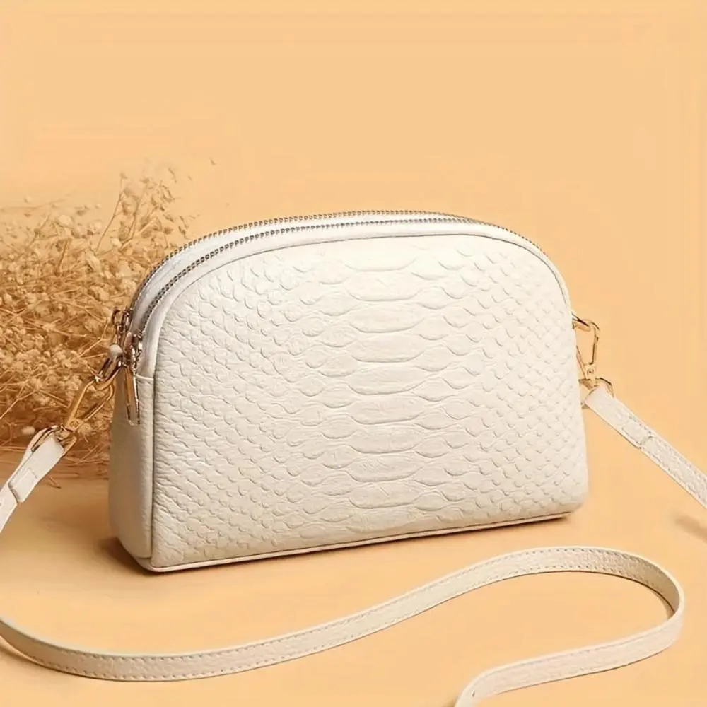 Croc-Pattern Mini Crossbody Bag