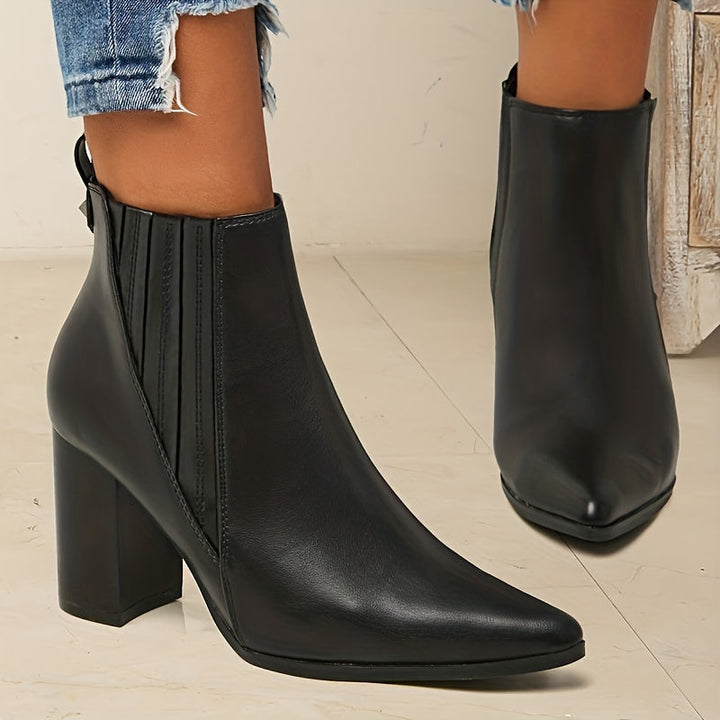 Eva - Stylish and Comfortable Square Heeled Ankle Boots