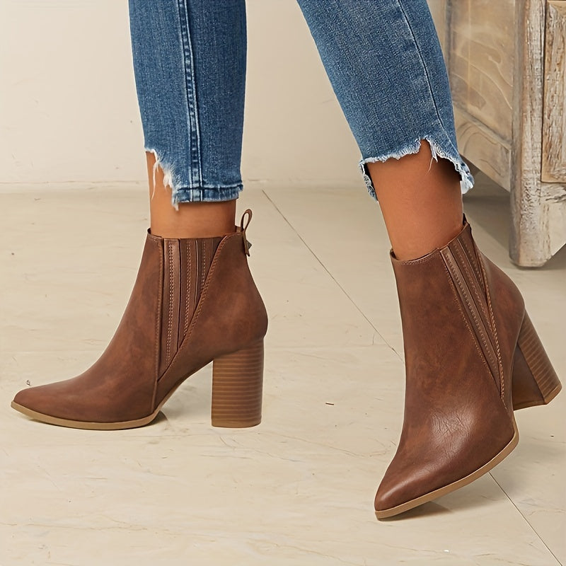 Eva - Stylish and Comfortable Square Heeled Ankle Boots