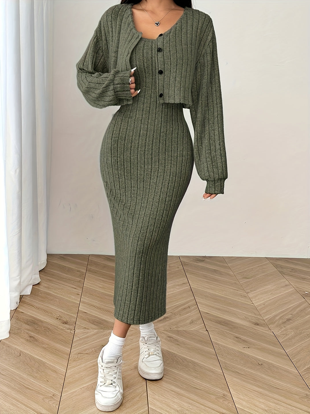 Alexa | Elegante Long Sleeve Top and Jacket Set