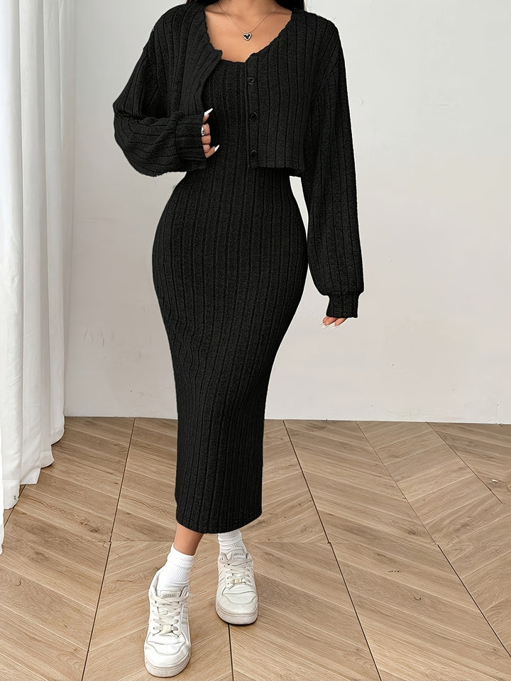 Alexa | Elegante Long Sleeve Top and Jacket Set