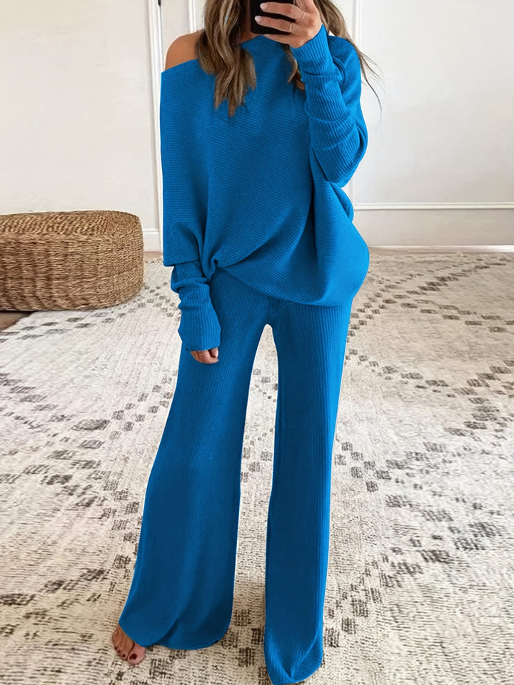 Chloe | Off-Shoulder Sweater Top with Pants Set
