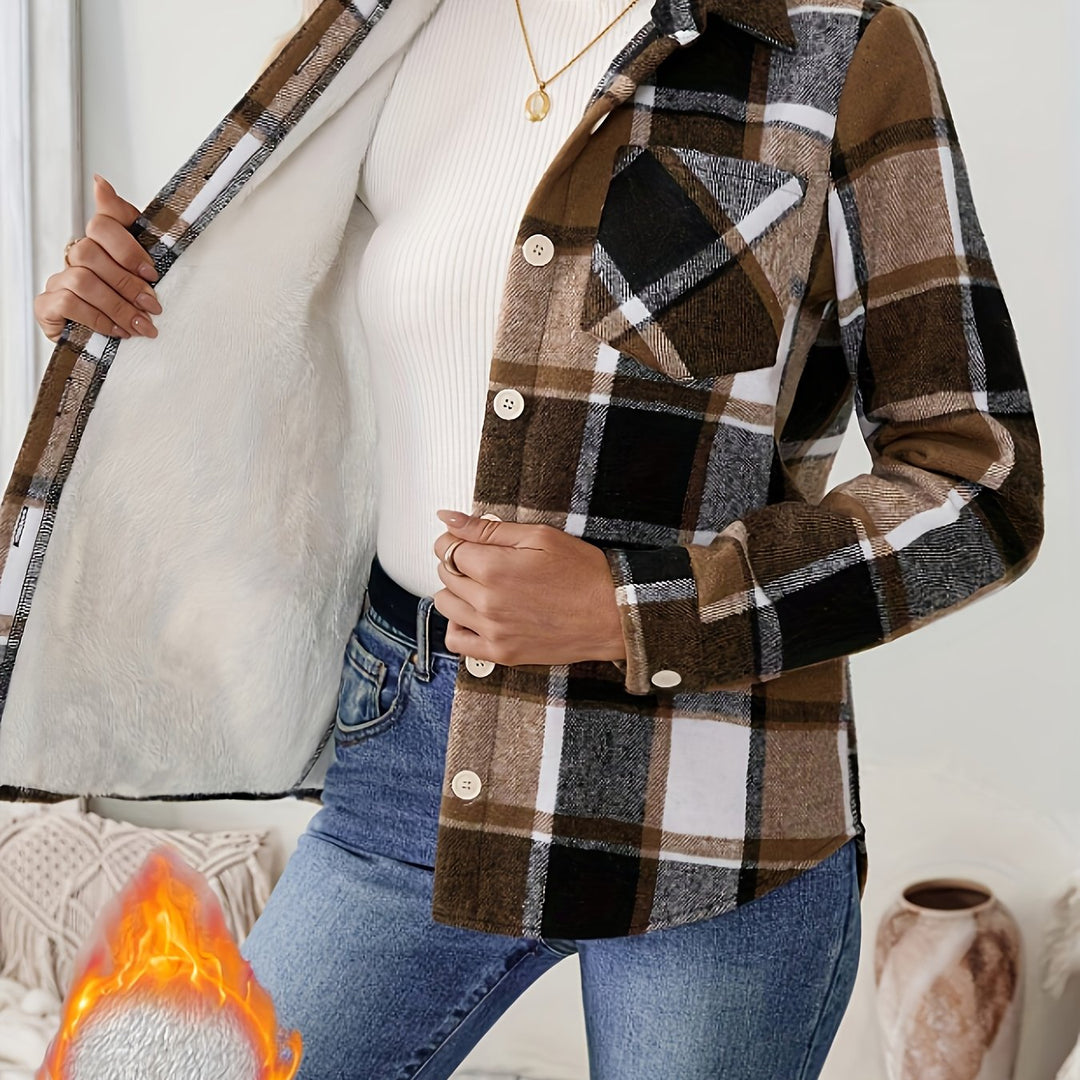 Amelie | Fleece-Lined Button-Up Shirt