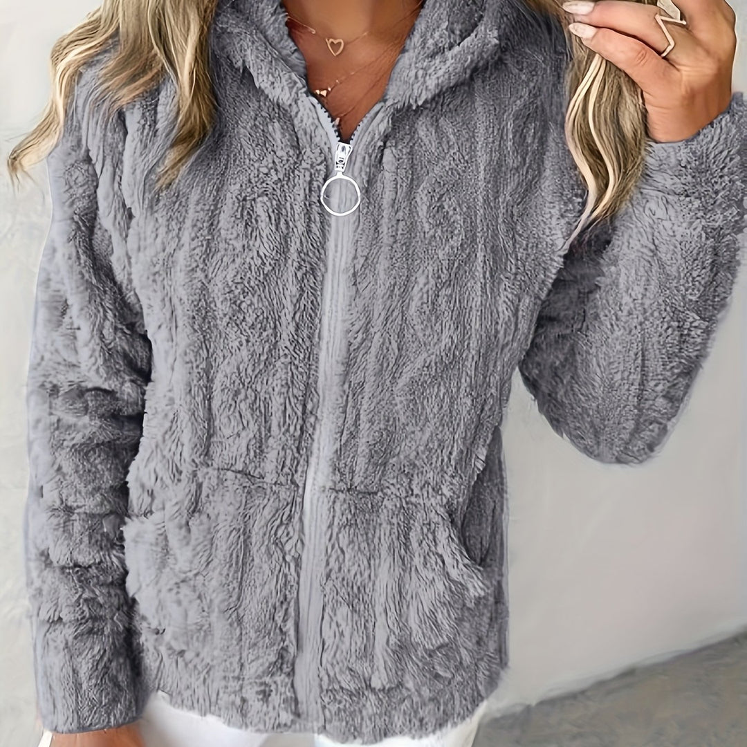 Tia | Fleece-Lined Hooded Zip-Up Sweatshirt