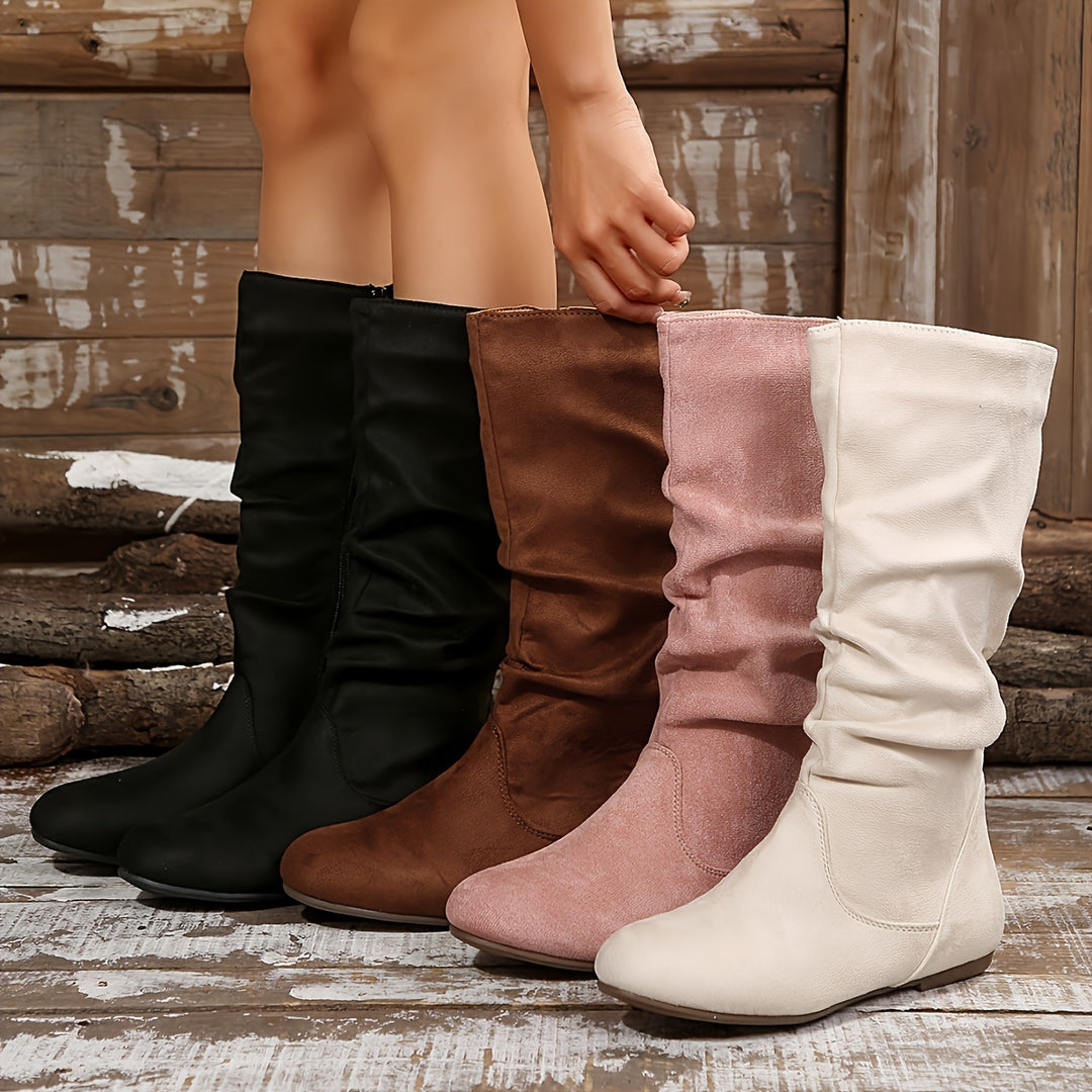 Eve - Solid Wide Calf Comfort Boots