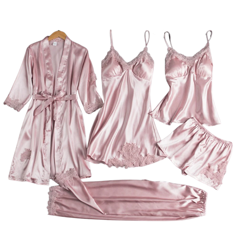 Elke - 5-in-1 Satin Nightwear Set