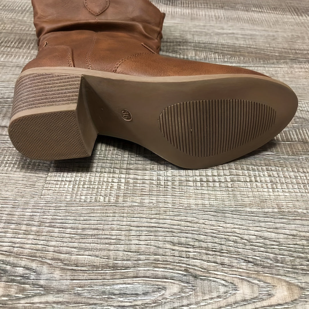 Gemma - Solid Western Cowboy Boots