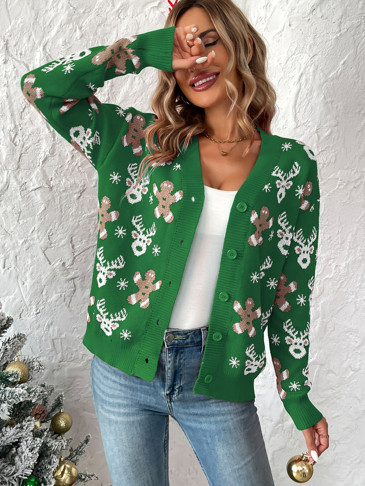Jolien | Snowflake & Gingerbread Cardigan