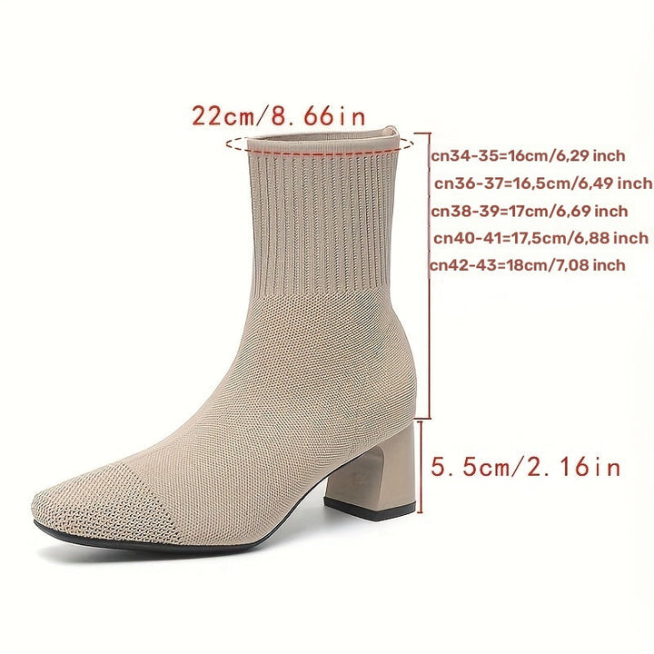 Paulette - Comfortable Knit Ankle Boots