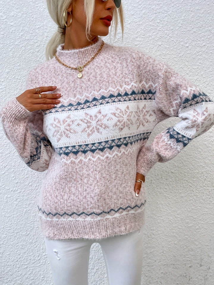 Sam | Snowflake Print Winter Sweater