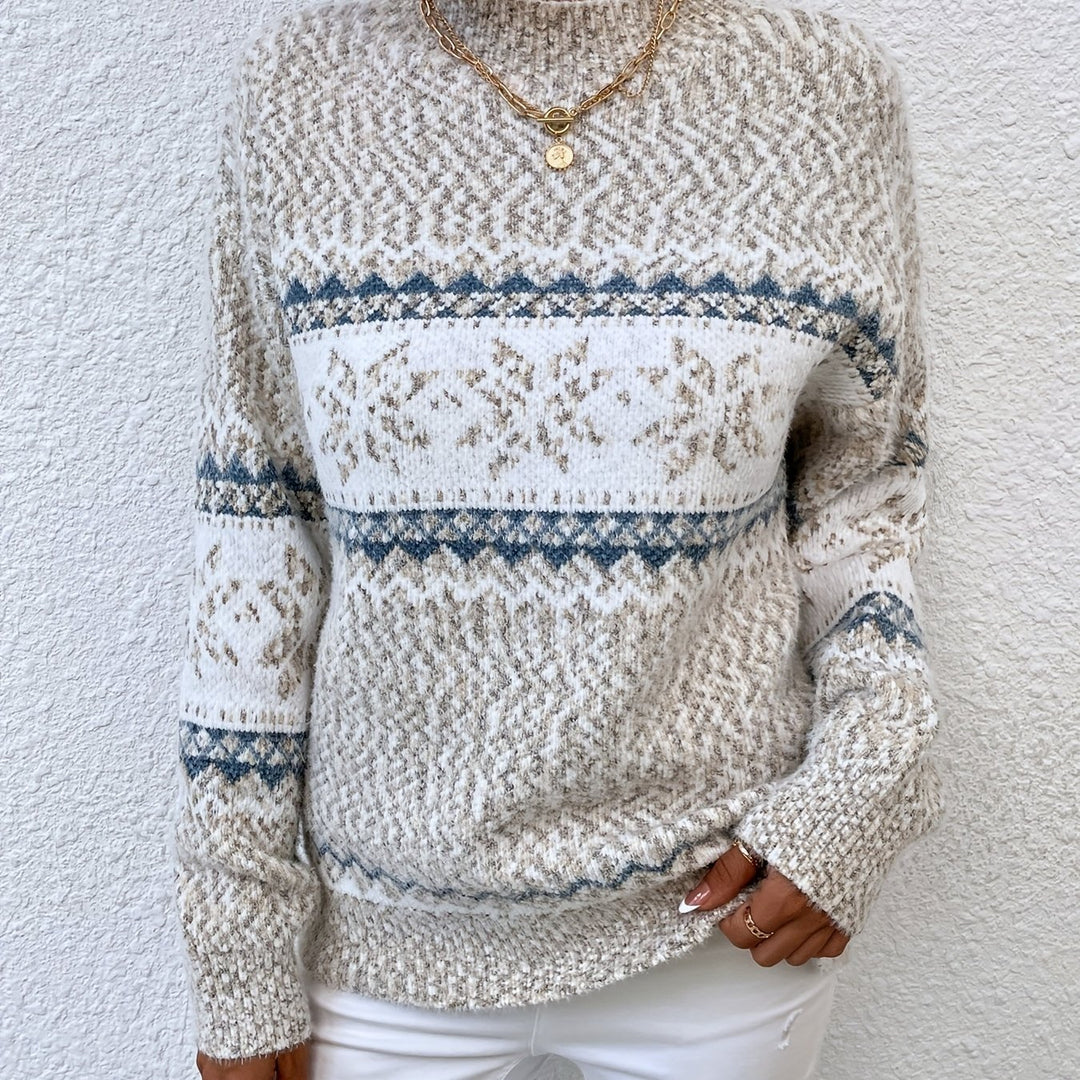 Sam | Snowflake Print Winter Sweater