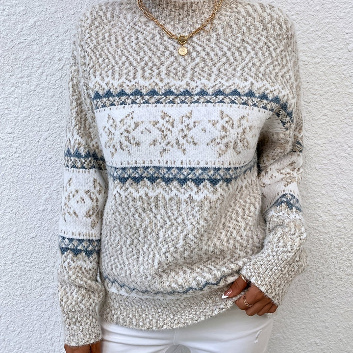 Sam | Snowflake Print Winter Sweater