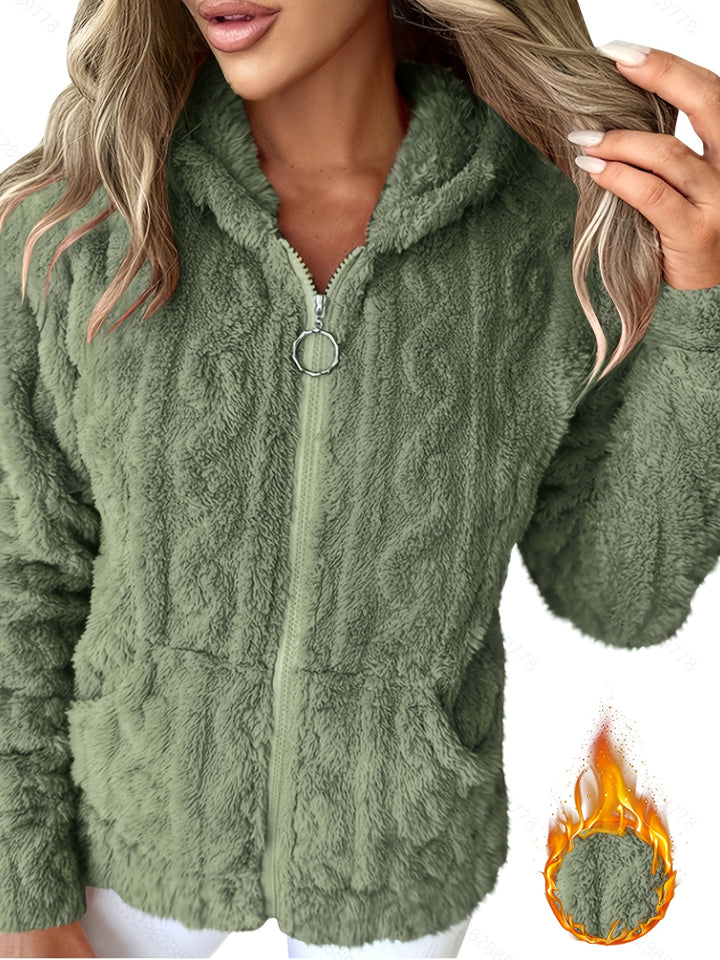 Tia | Fleece-Lined Hooded Zip-Up Sweatshirt