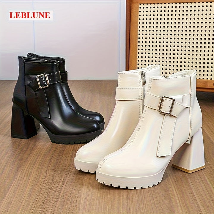 Victoria - High Heel Metal Buckle Boots