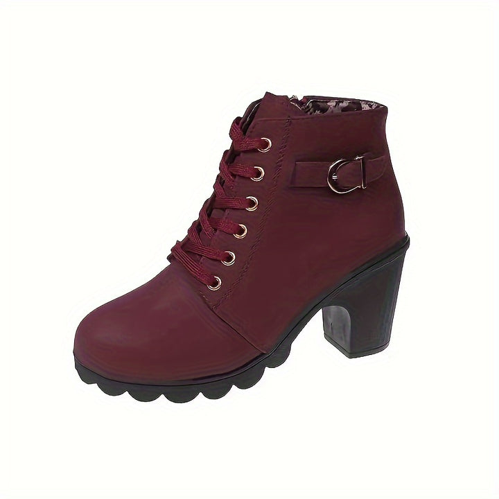 Ann - Fashionable Lace-Up Ankle Boots