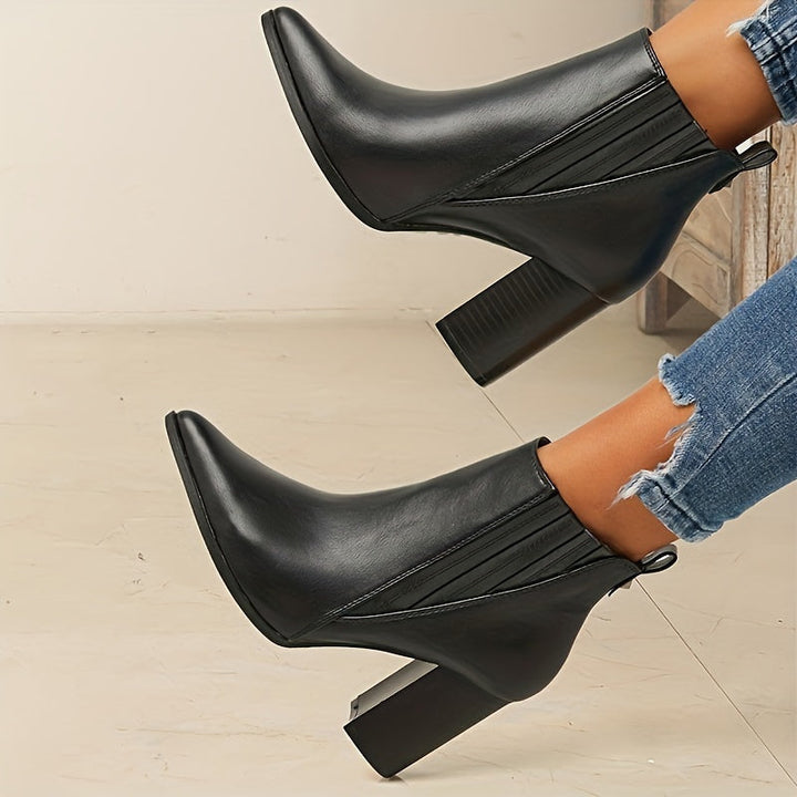 Eva - Stylish and Comfortable Square Heeled Ankle Boots