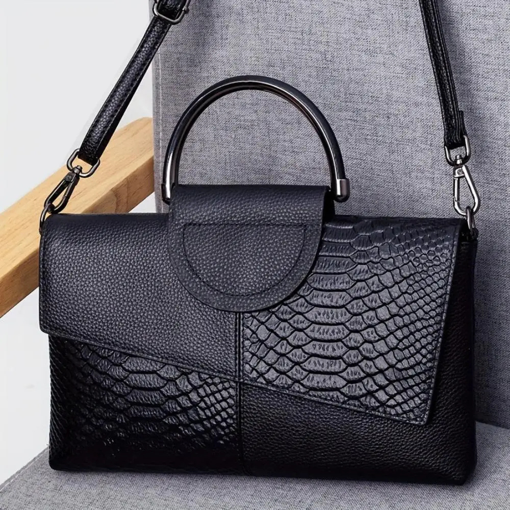 Crocodile-Embossed Luxury Bag