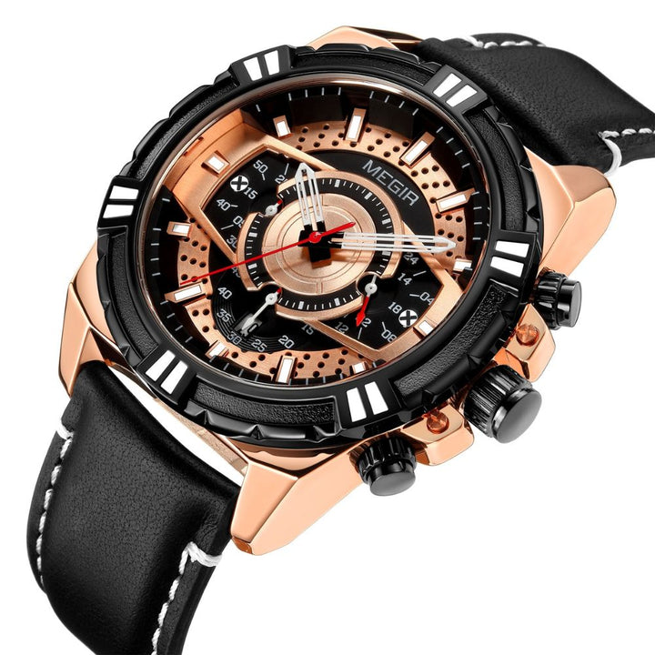 Luxurious Quartz Chronograph Military Sport Leather Watch