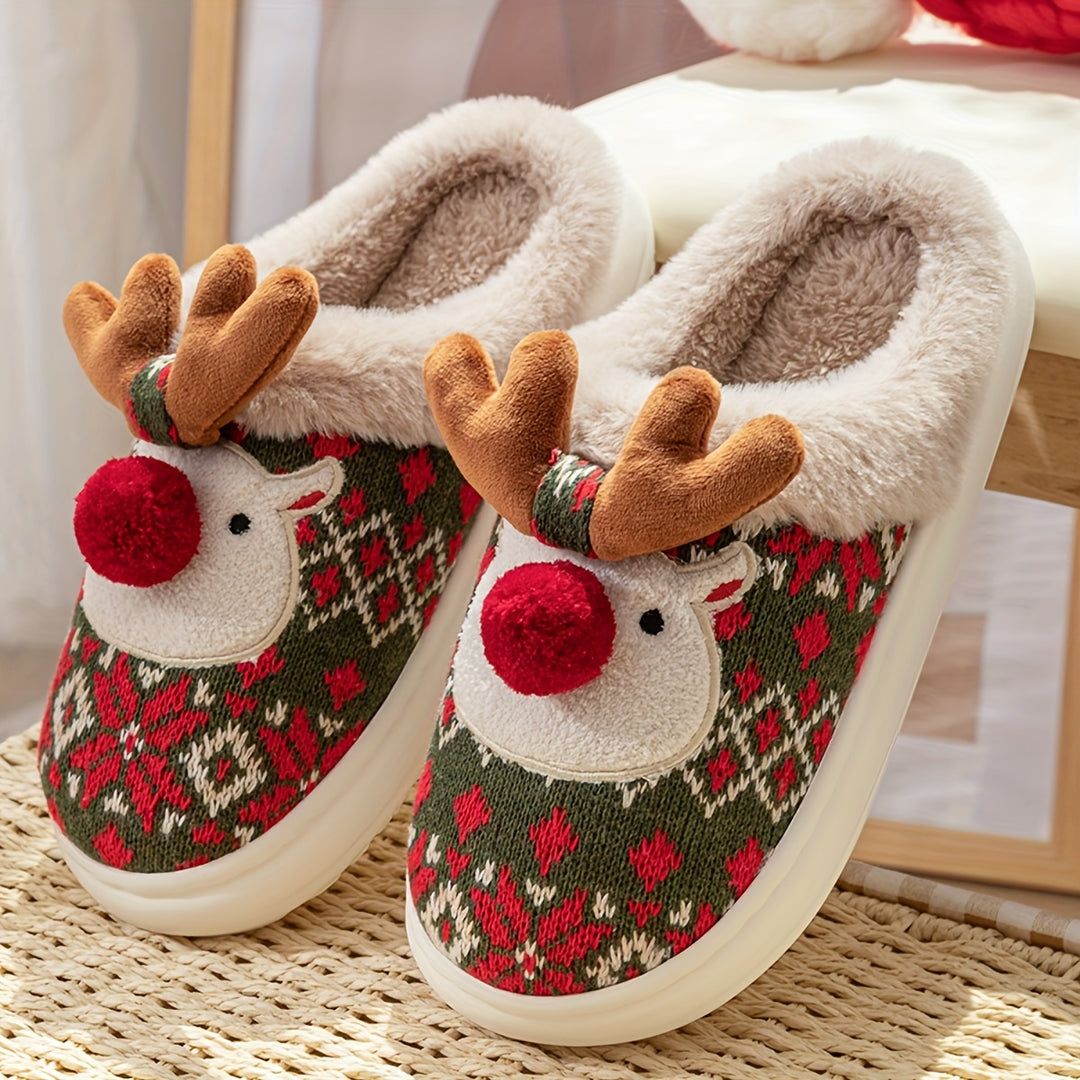 Ginny | Unisex Festive Reindeer Slippers