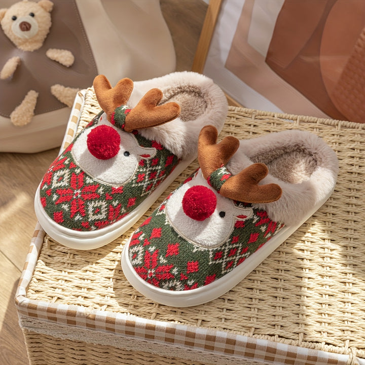 Ginny | Unisex Festive Reindeer Slippers