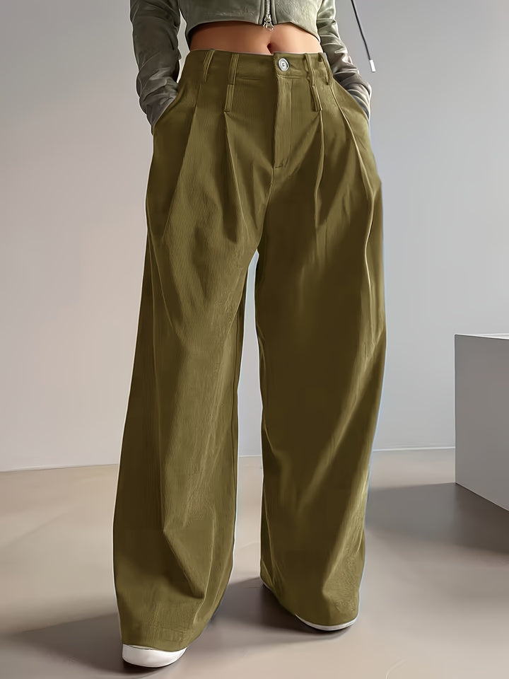 Sementha | Corduroy Pants with Button close