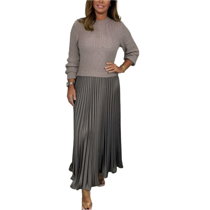 Amber - Chic Sweater and Pleated Skirt Set