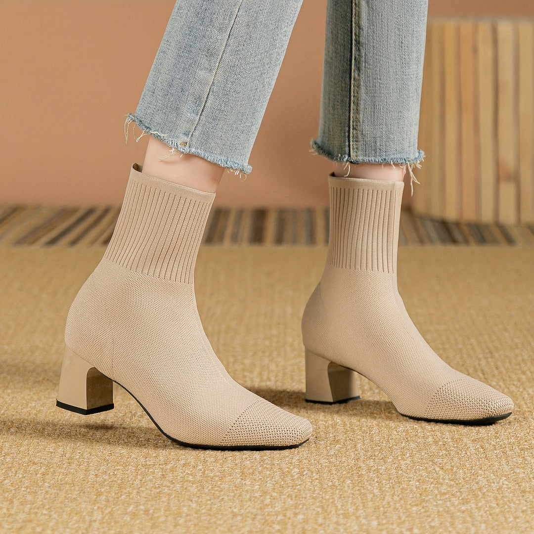 Paulette - Comfortable Knit Ankle Boots