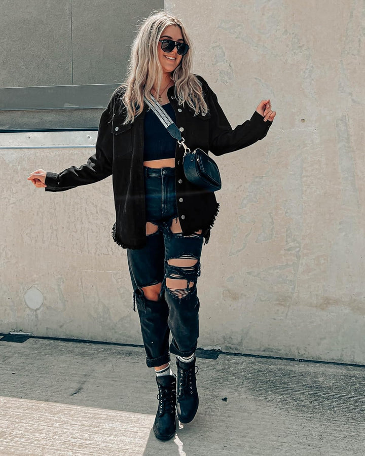 Marianne – Ripped Jean Jacket